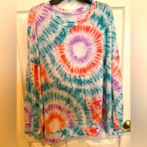 3X Chic soul tie-dyed lightweight sweatshirt